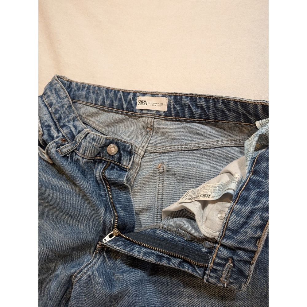 Zara blue denim straight leg jeans size 6 - Picture 6 of 8